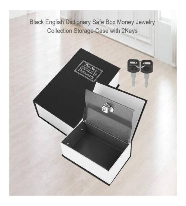 Coffre-fort de livre, tirelire cachée de dictionnaire secret, serrure à clé, étui à bijoux avec 2 clés 18 X 11.5 X 5.5 CM